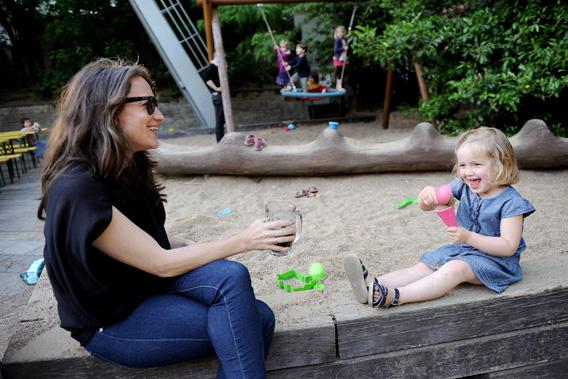 Sandler, an only child, with her daughter, an only child. 