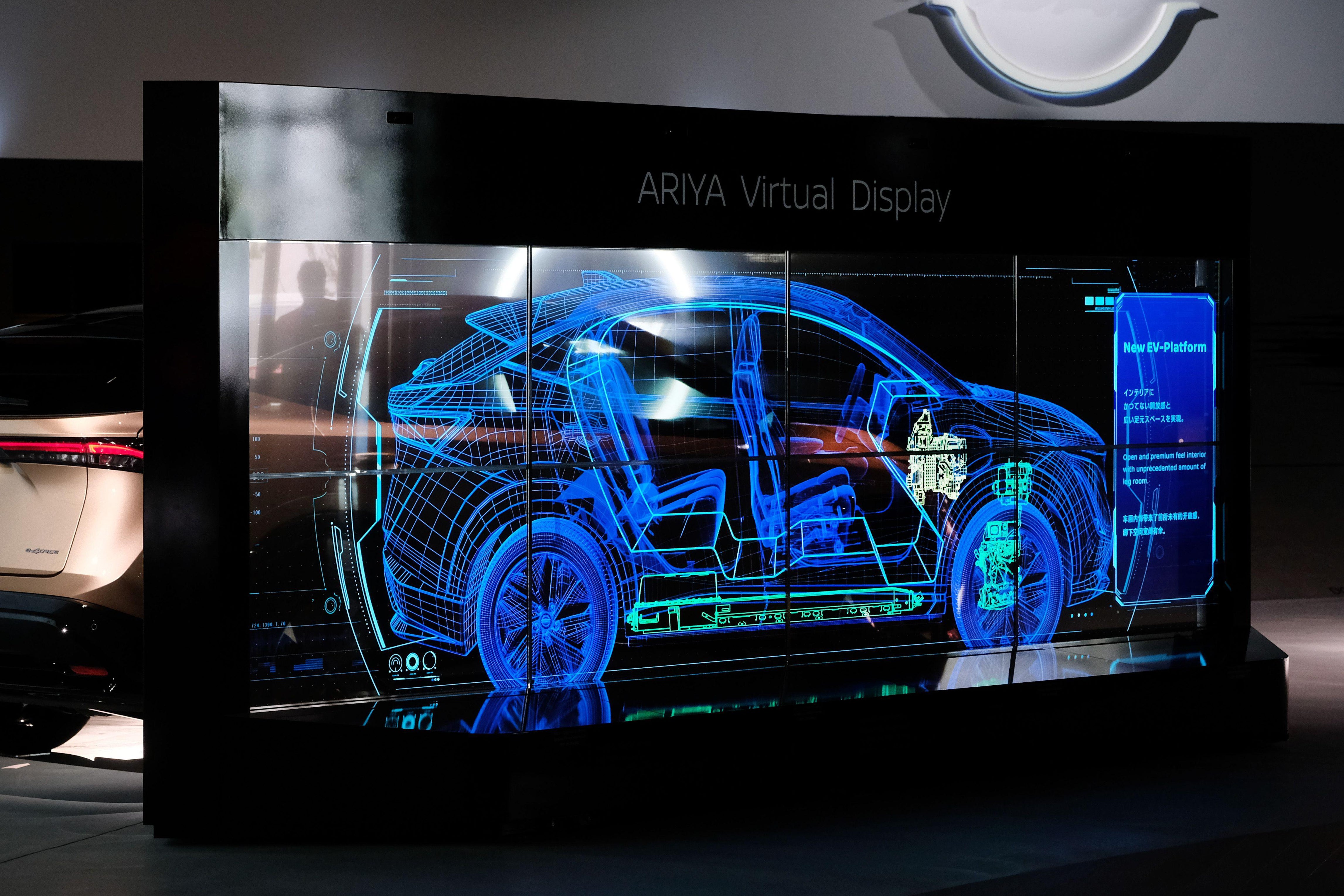 An electric display of an SUV