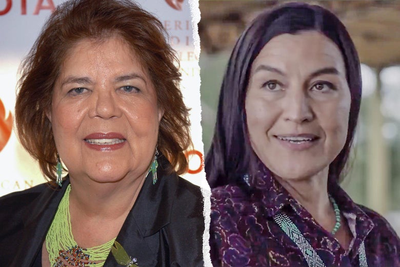 Wilma Mankiller, and Kimberly Guerrero as Wilma Mankiller in The Glorias.