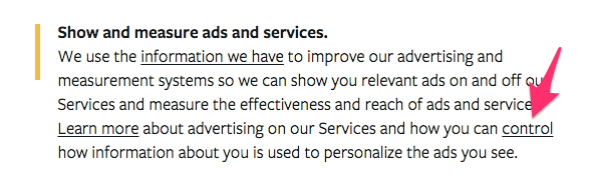 Facebook ad settings opt-out
