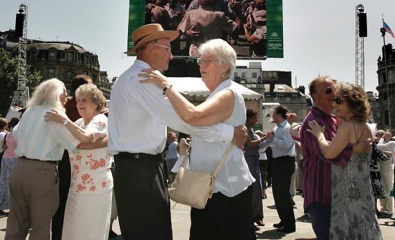 Old couple dancing