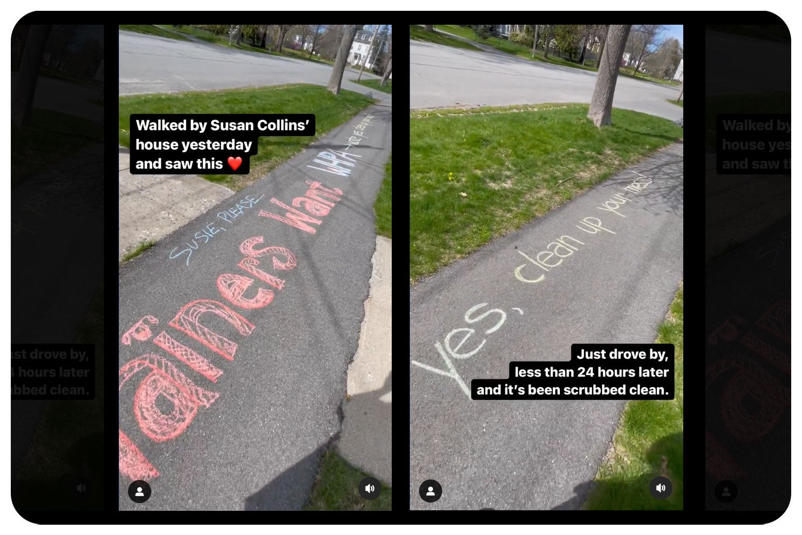 Just Wait Until You See the Terrifying &ldquo;Defacement&rdquo; of Susan Collins&rsquo; Sidewalk by Pro-Choice Activists