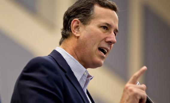 Santorum speaks to supporters and caucus voters during a campaign stop March 17, 2012