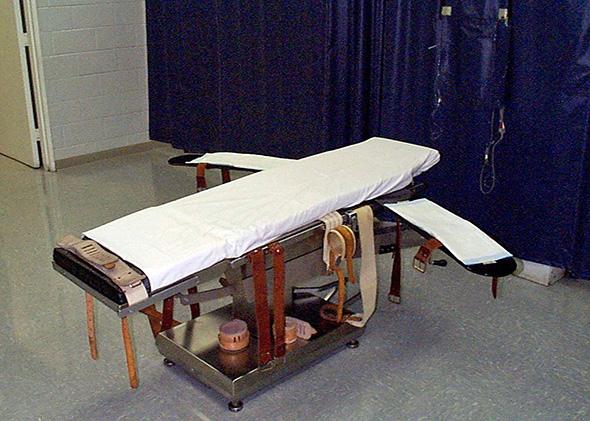 Greensville Correctional Center near Jarratt, Virginia, lethal injection gurney