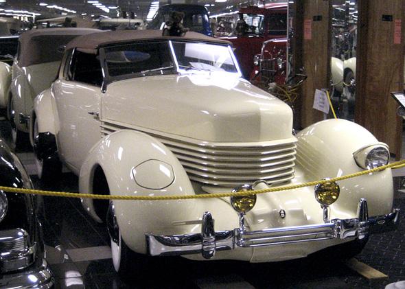 1936 Cord 810 Convertable Phaeton on display at Tallahassee Automobile Museum.