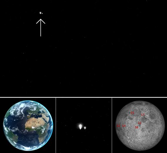 Earth and Moon seen by MESSENGER