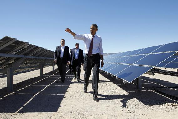 President Obama visits the Copper Mountain Solar Project in Boulder City, Nevada, March 21, 2012.