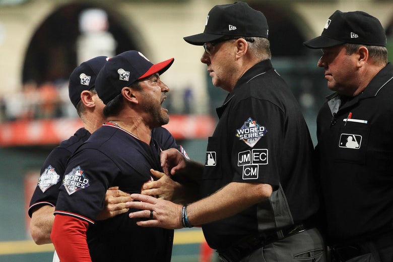 Nationals manager Davey Martinez ejected from World Series after going bananas during “Take Me Out to the Ballgame.” - Slate