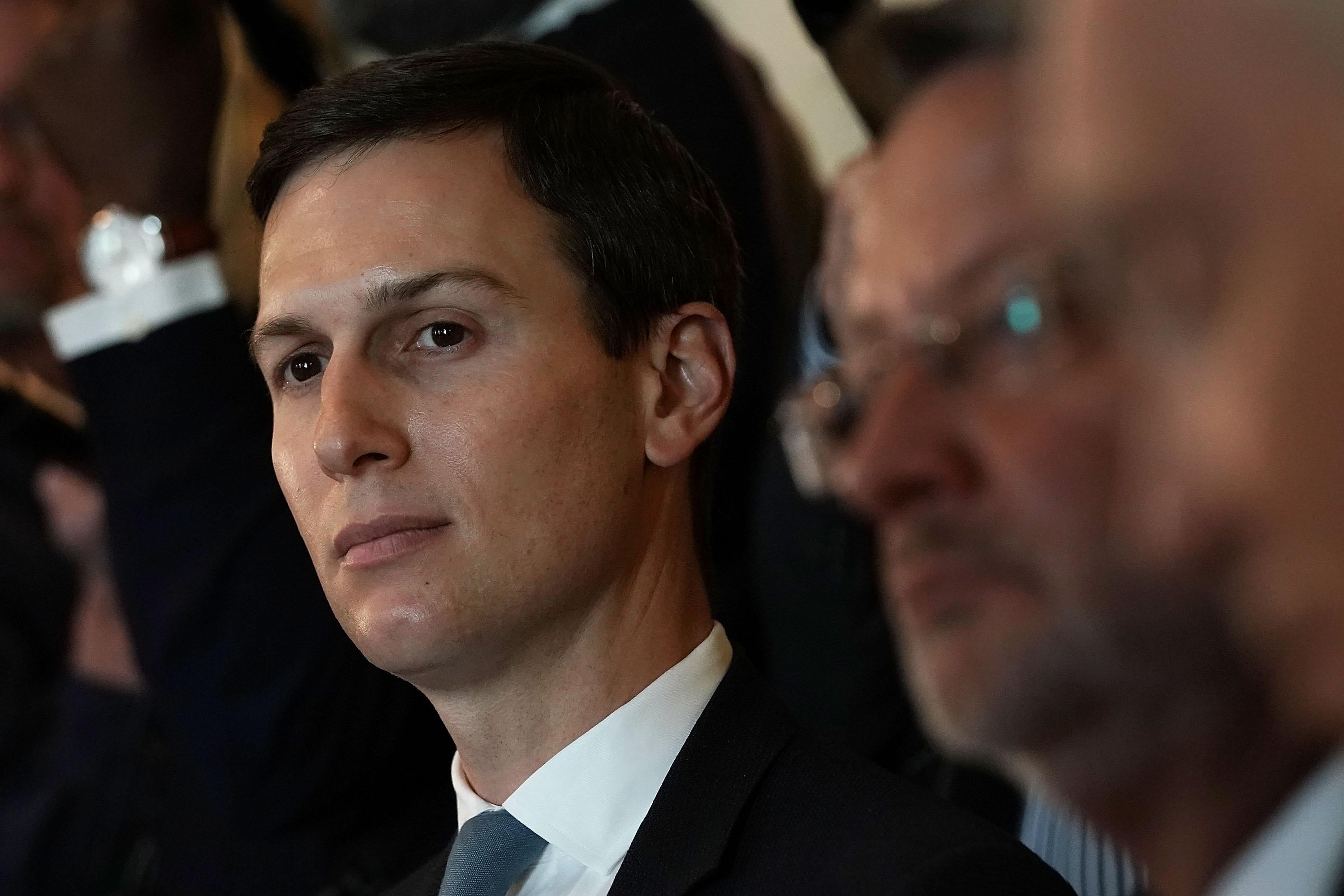 Jared Kushner, White House Senior Adviser and son-in-law of U.S. President Donald Trump, listens during a meeting between President Donald Trump and congressional members in the Cabinet Room of the White House.