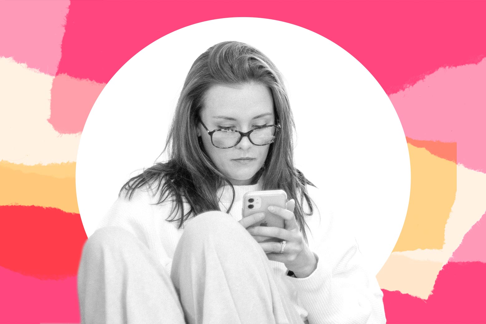 Woman texting on her phone.