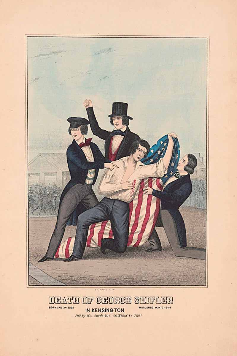 Lithograph, “Death of George Shifler,” J.L. Magee, lithographer.