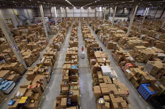 Amazon's 800,000-square-foot fulfilment center in Swansea, Wales.