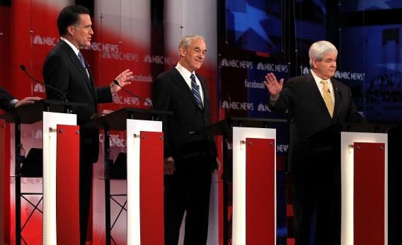 Mitt Romney, Ron Paul, and Newt Gingrich