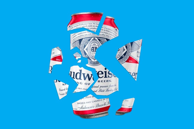 A splintered Budwesier can