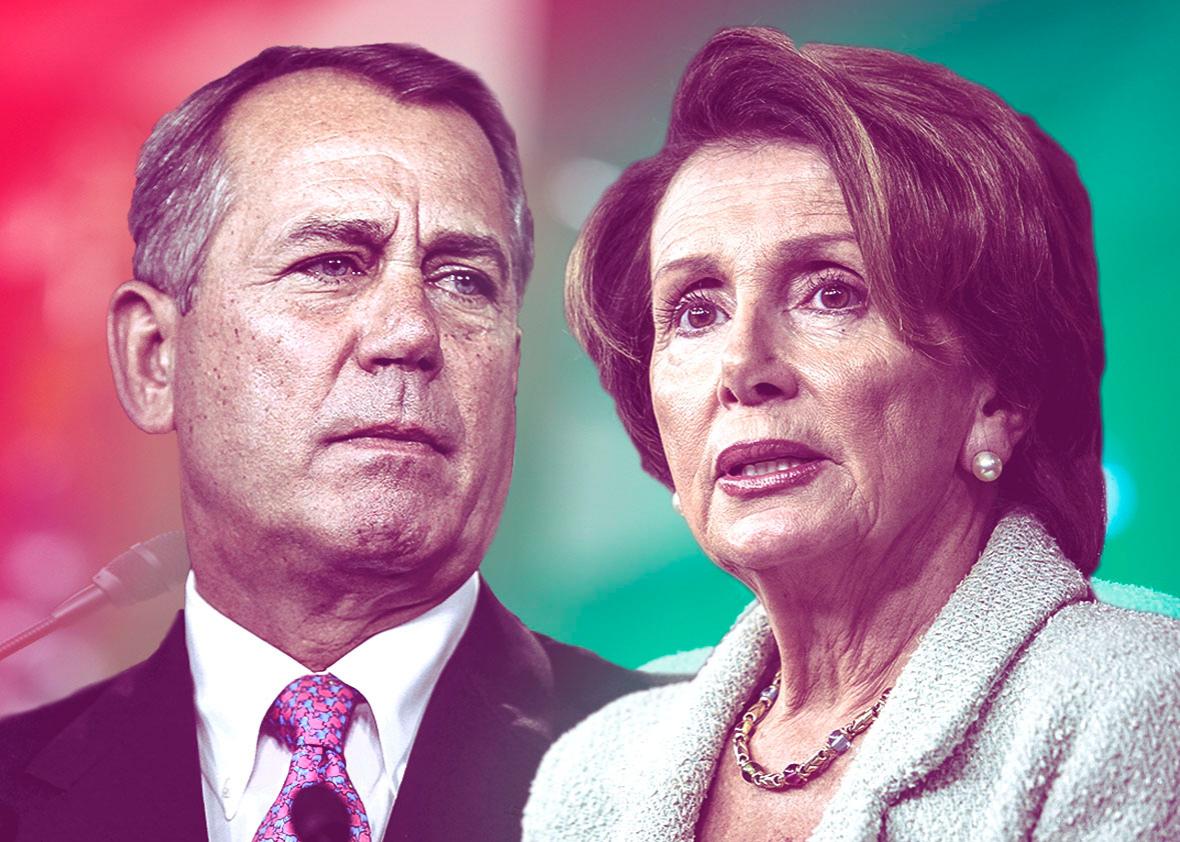Republican House Speaker John Boehner and House Minority Leader ,Republican House Speaker John Boehner and House Minority Leader Rep. Nancy Pelosi (D-CA).