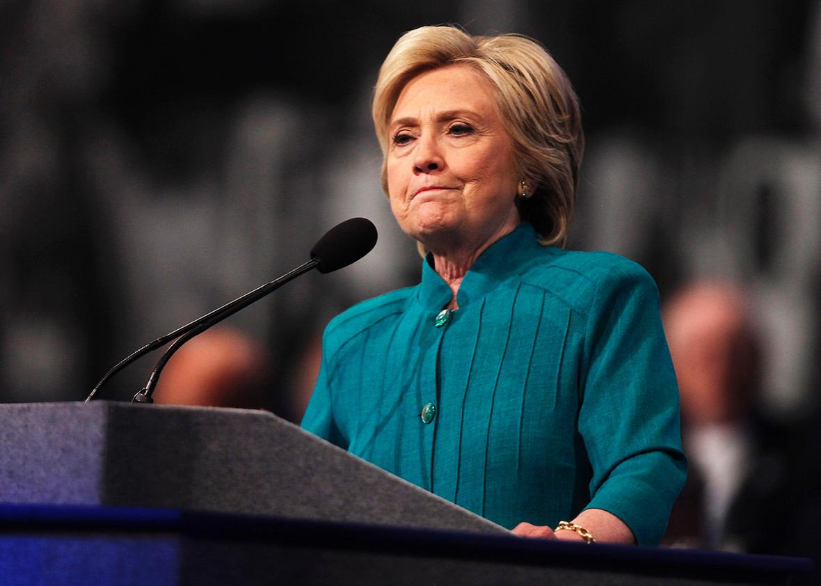 Hillary Clinton addresses the American Federation of State, County and Municipal Employees at their conference on July 19 in Las Vegas.