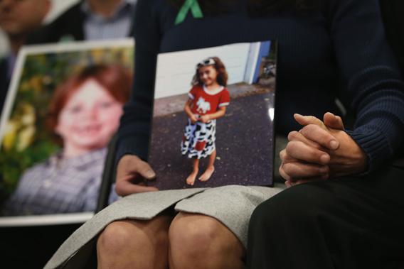 Parents of Sandy Hook Elementary massacre victims at a press conference 
