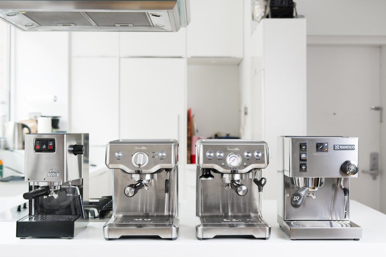 Assortment of espresso machines