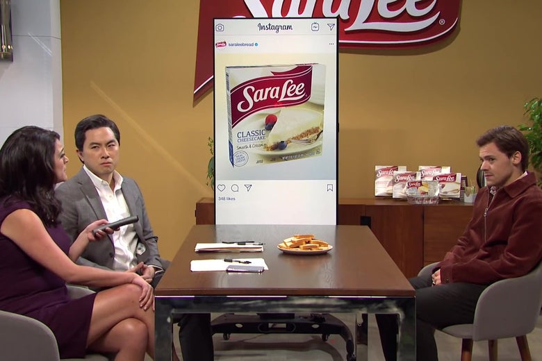 Snl Watch Harry Styles Ruin Sara Lee S Reputation While Managing The Company Instagram Account