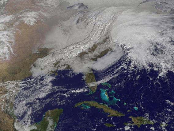 GOES 13 image of a nor'easter