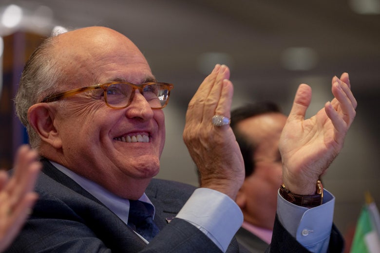 Rudy Giuliani attends the Conference on Iran on May 5, 2018 in Washington, D.C. 