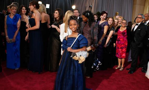 Quvenzhané Wallis, Best Actress nominee for her role in Beasts of the Southern Wild, arrives at the 85th Academy Awards in Hollywood, Calif., Feb. 24, 2013.