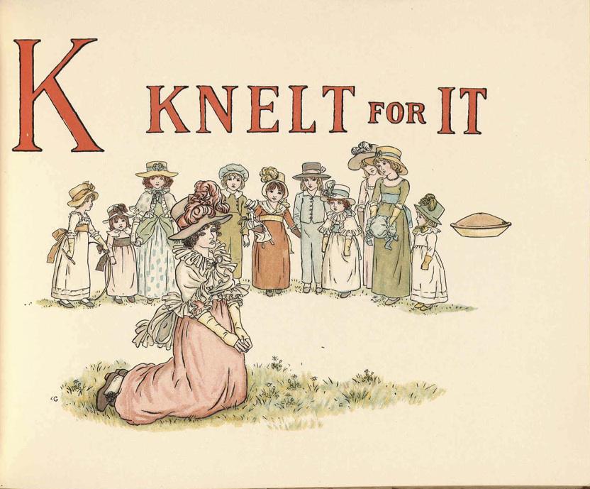 Kate Greenaway's Apple Pie ABC is utterly adorable.