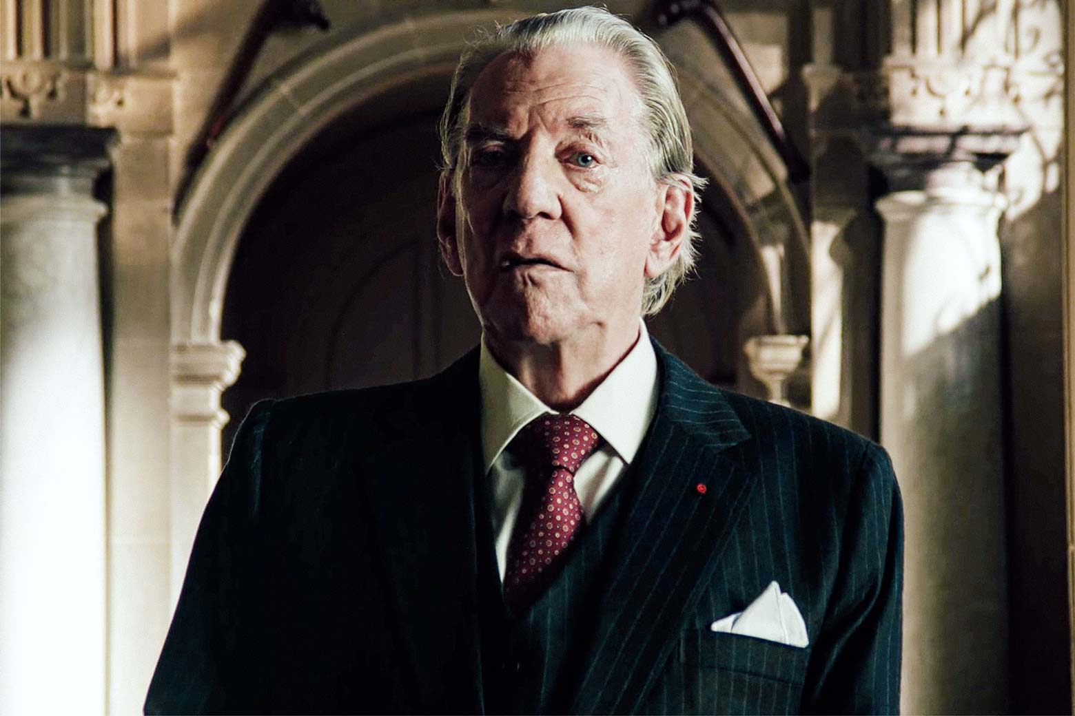 Donald Sutherland as J. Paul Getty in Trust.