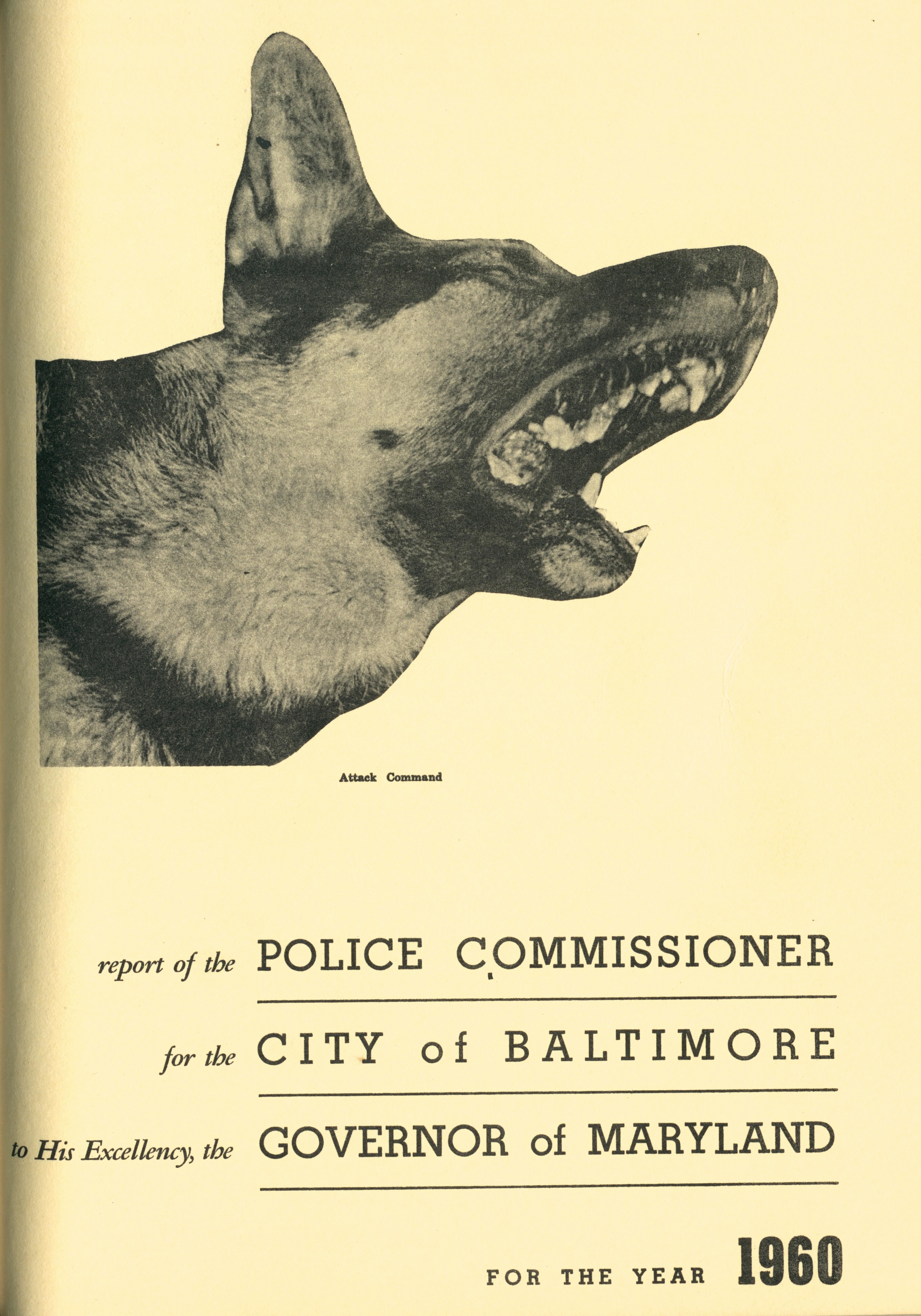 A yellow cover, with text and an Attack Command German shepherd baring its teeth.