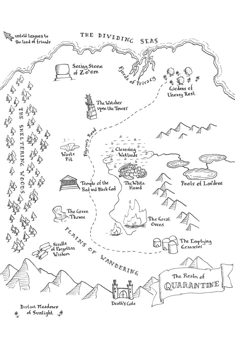 A Lord-of-the-Rings-style map of the home as a fantasy world.