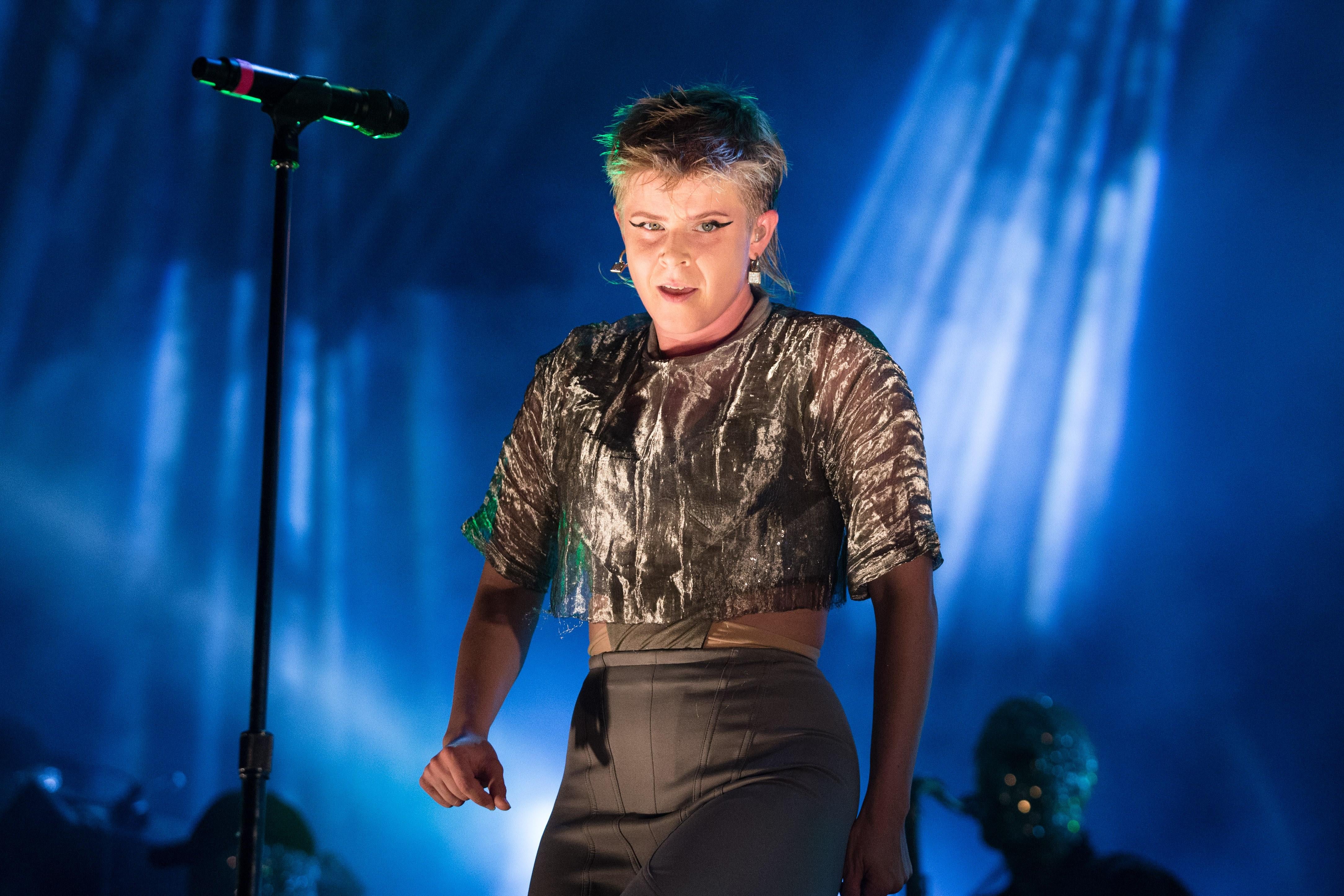 Robyn on stage in 2014.