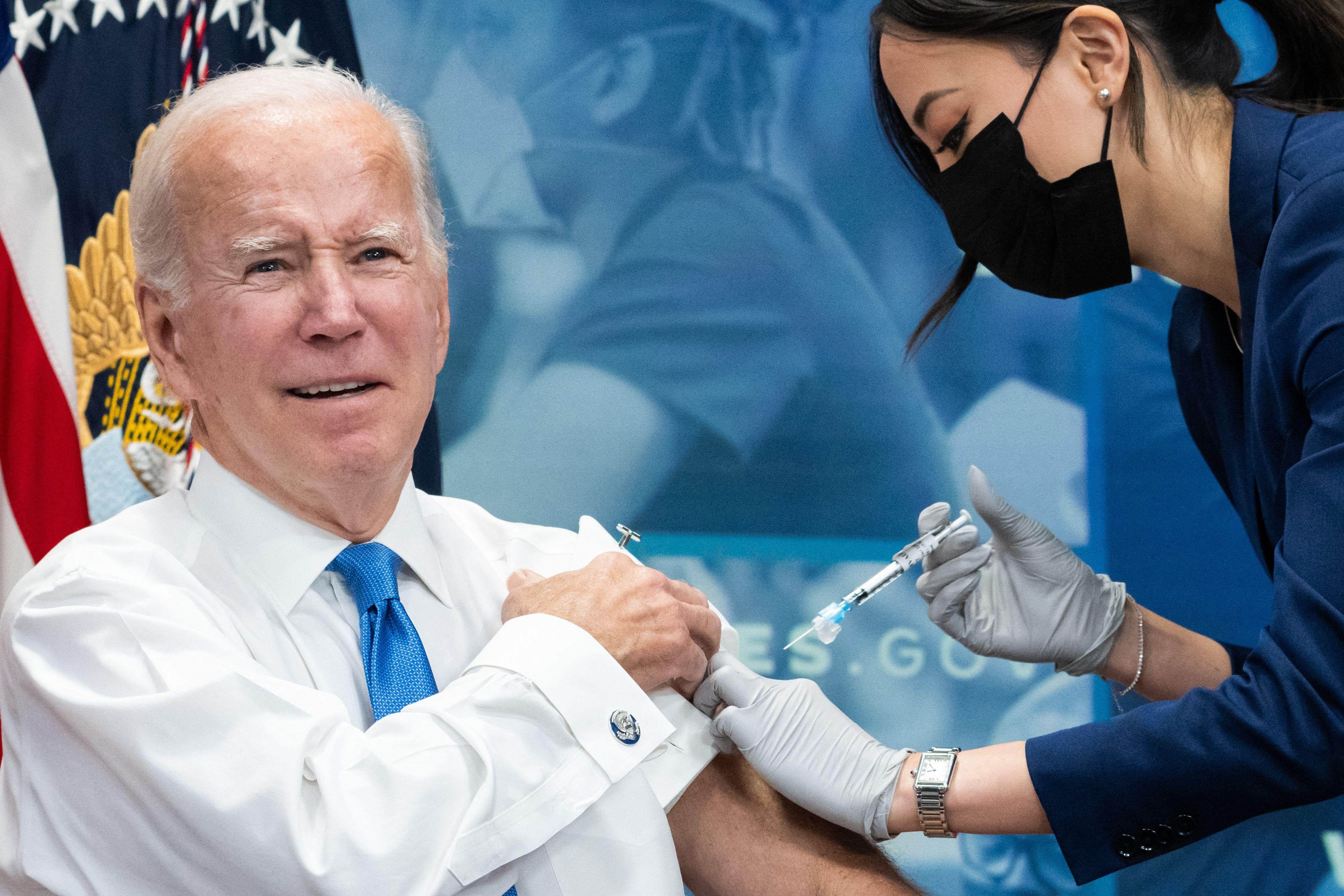 Biden gives a big smile as he gets his jab.