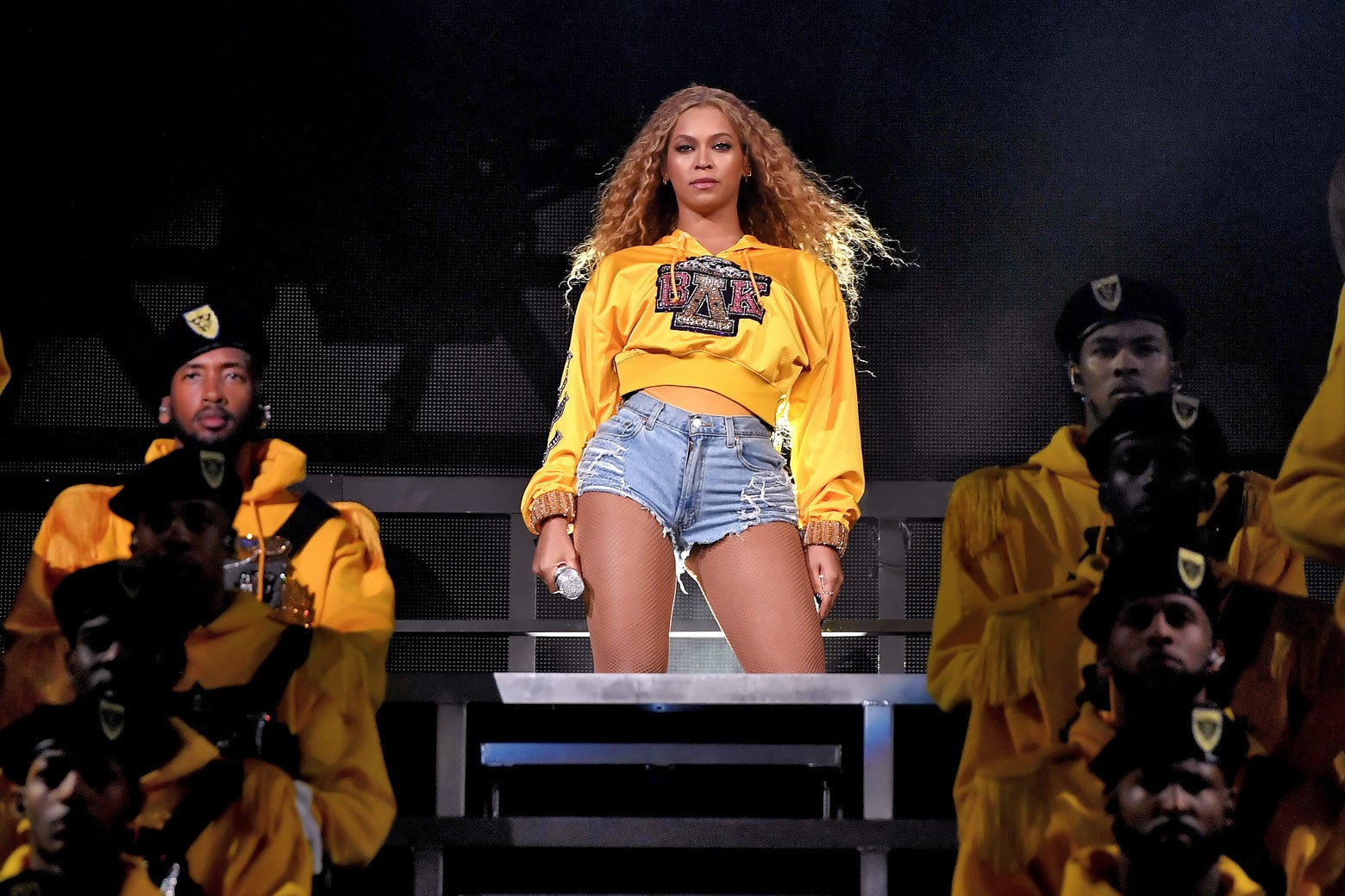 Beyonce Knowles performs onstage during the first weekend of Coachella on Saturday in Indio, California.