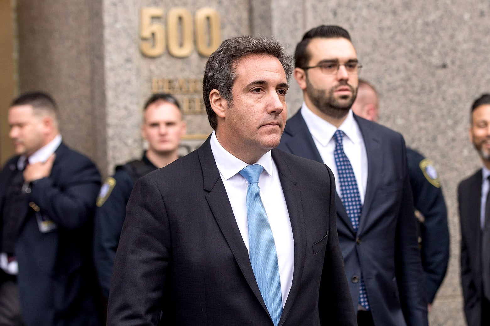 Michael Cohen exits the court of the Southern District of New York on Monday in New York City.