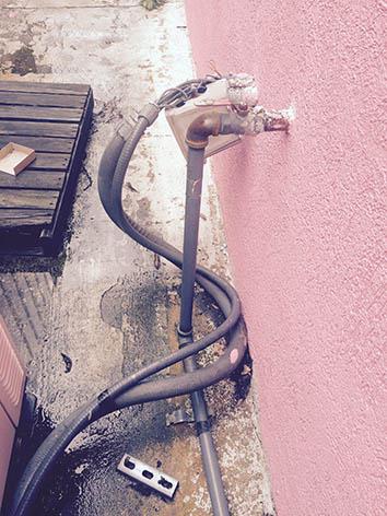 Damage to a hose outside the Jackson Women’s Health Organization.