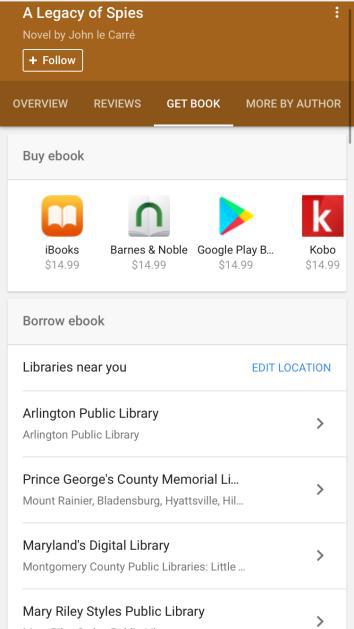 Google Shows Search Results For E-books In Public Libraries.