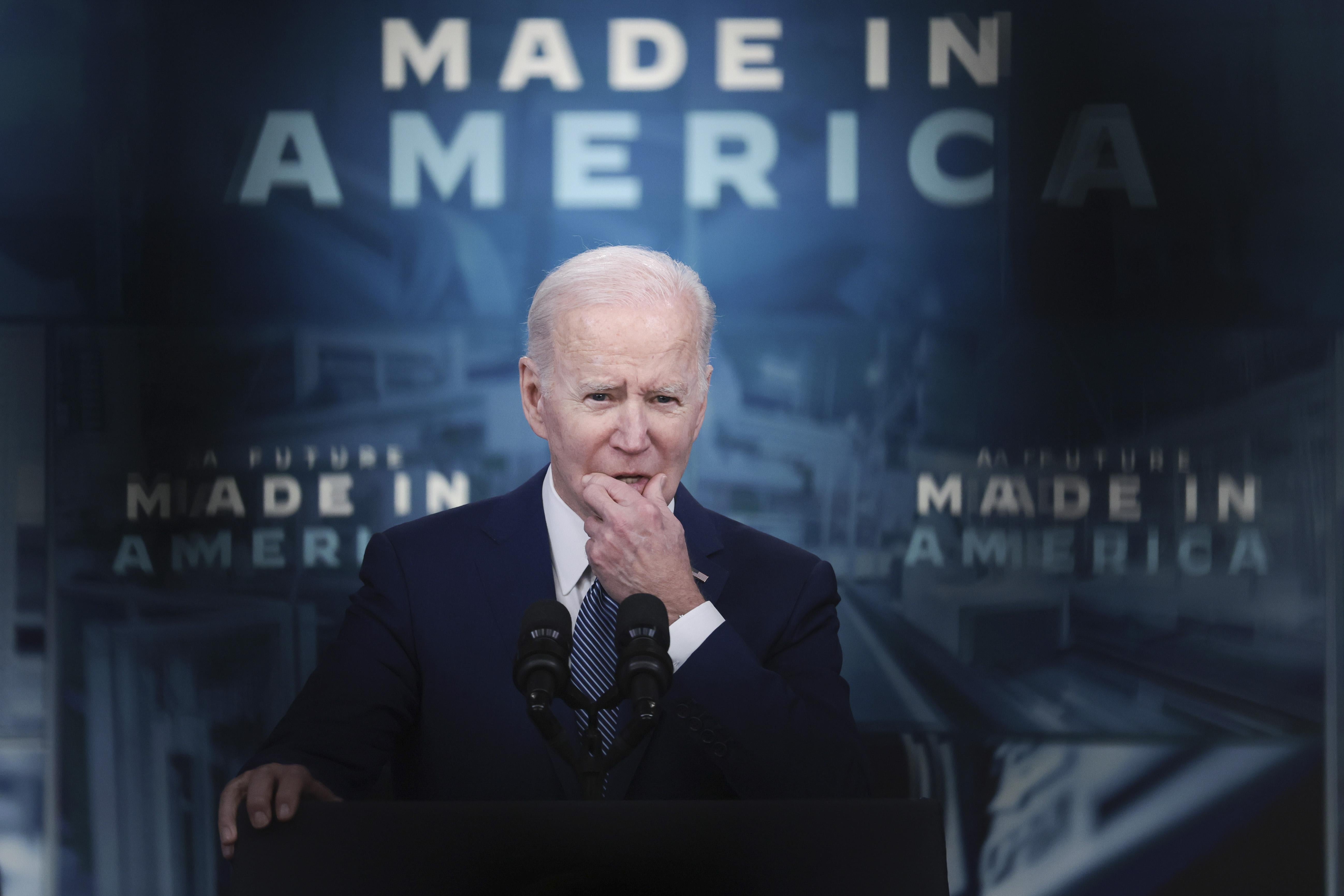 President Joe Biden seen during an event at the White House complex March 4, 2022 in Washington, DC. 