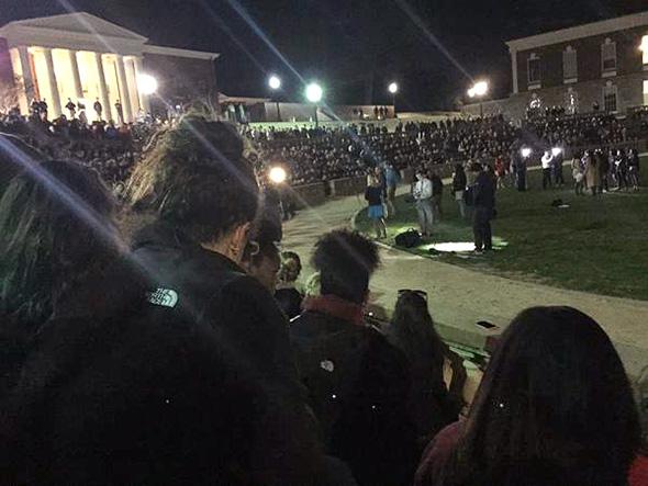 Rally for Martese Johnson at the University of Virginia.