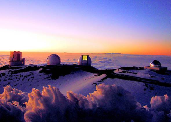 Telescopes on Mauna Kea, Hawaii, Feb. 2008.