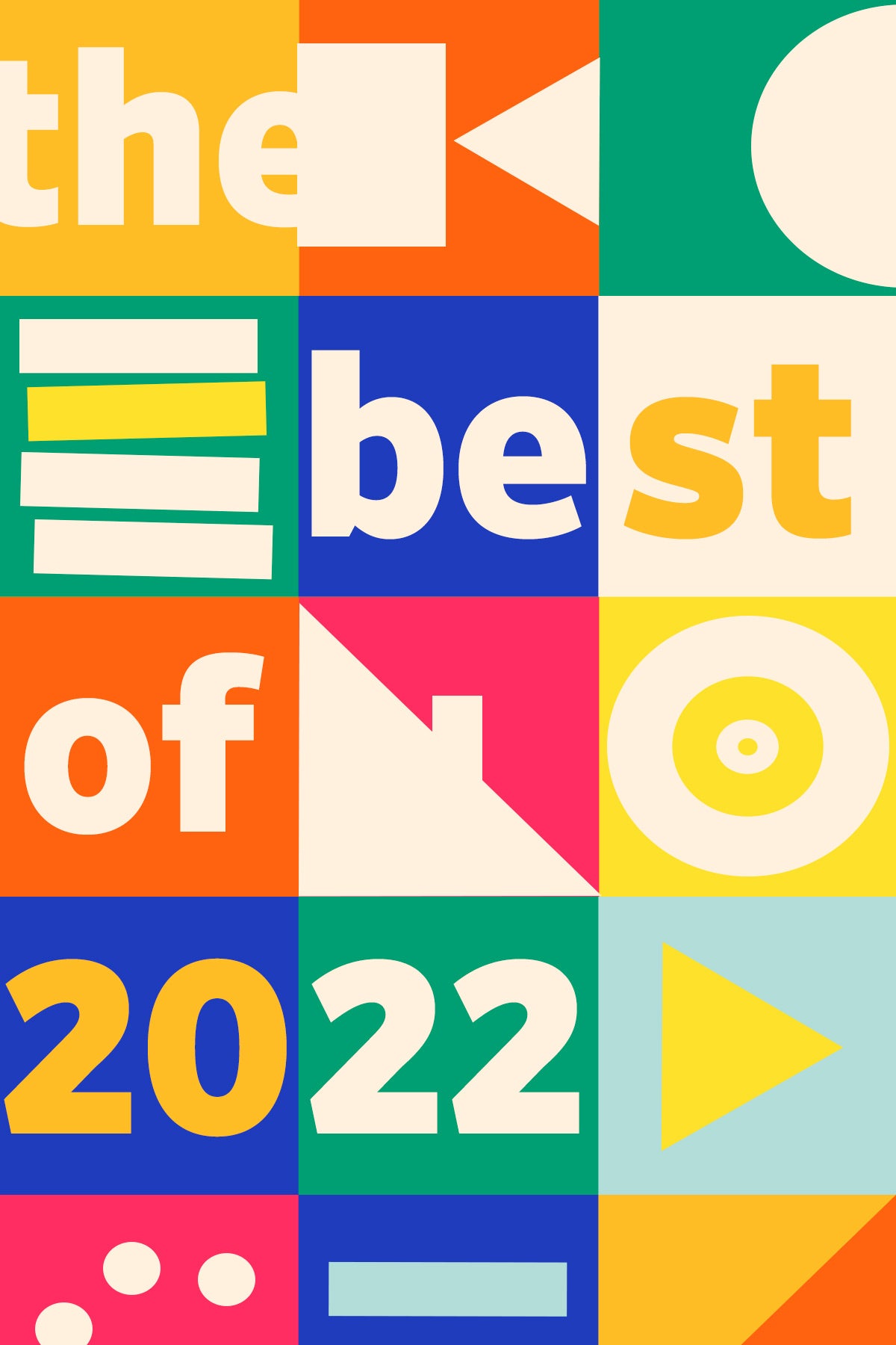 Colorful block text that says "Best of 2022."