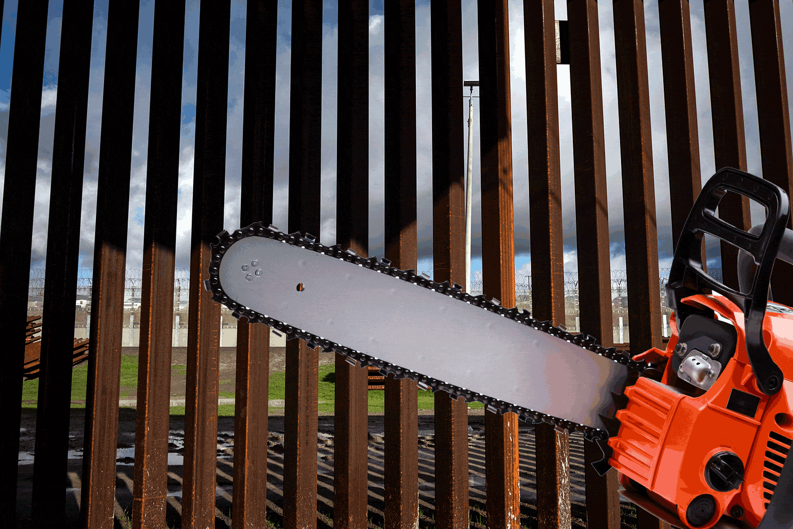Image result for Prototype For Trump's Steel "Barrier" Easily Cut During Testing Along Border
