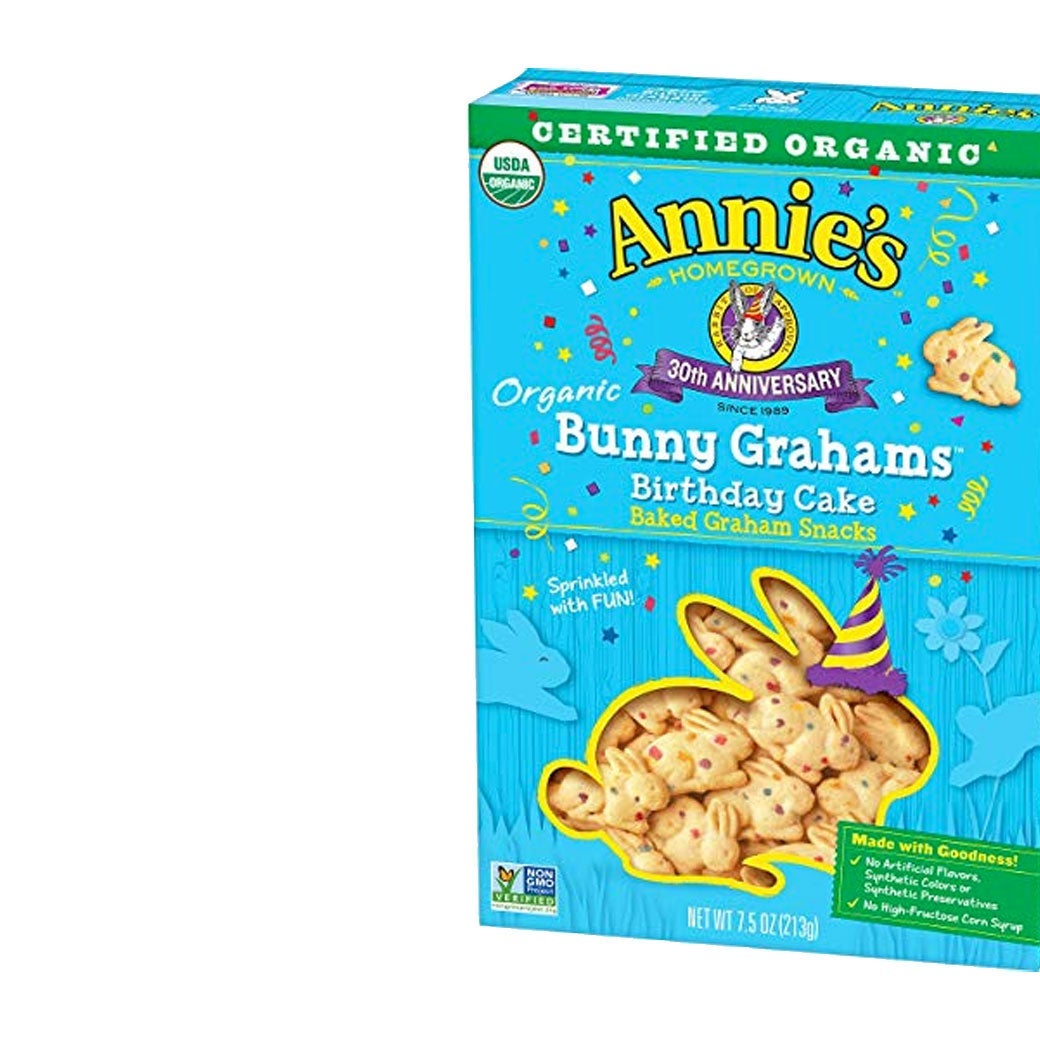 Annie's Homegrown Certified Organic Bunny Grahams in birthday cake flavor