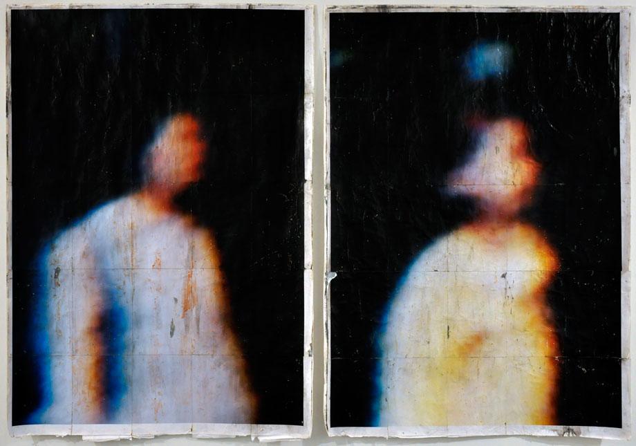 Andrew Sroka, slag gallery, diptych of woman and young girl