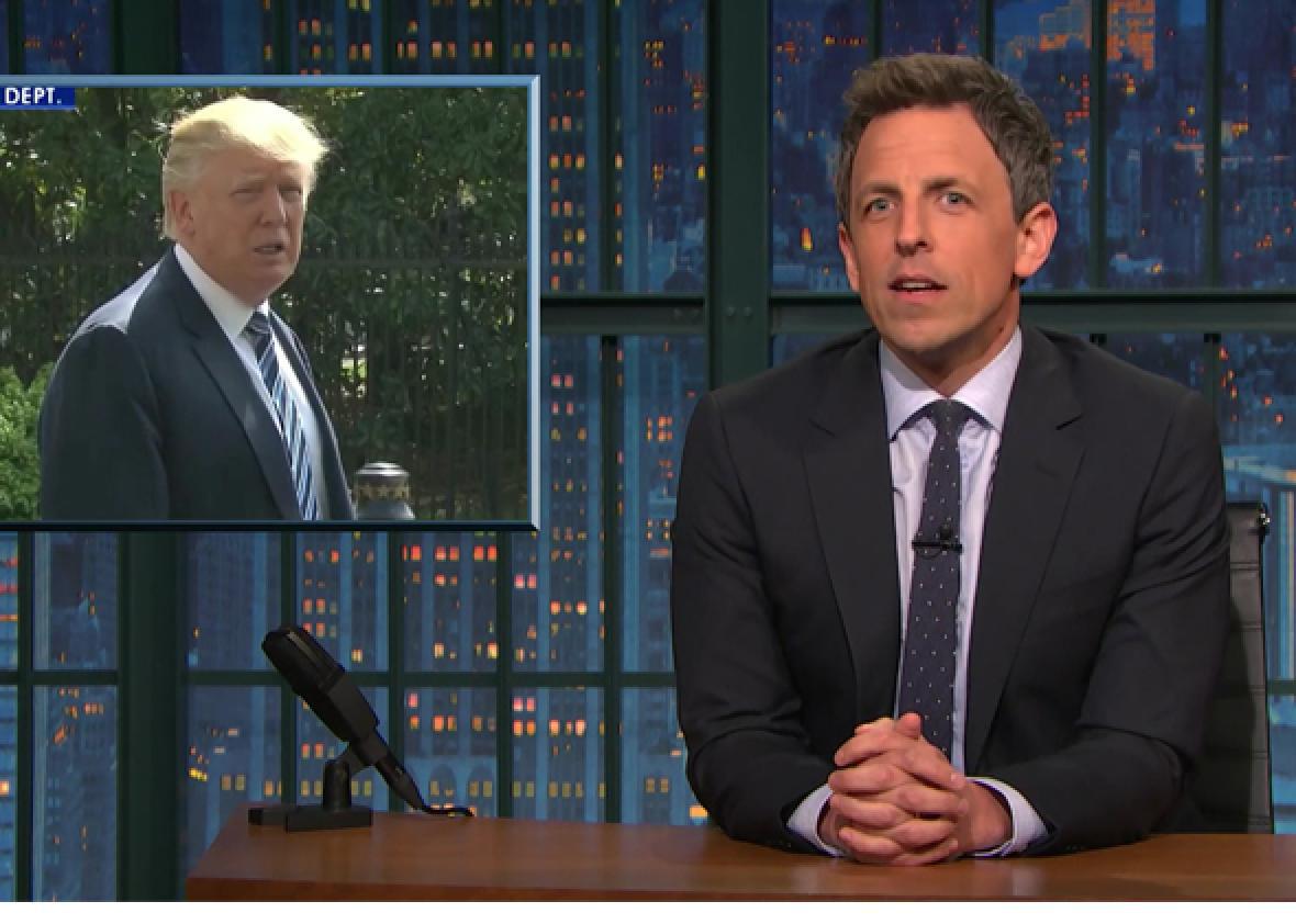 Seth Meyers Looks At Trump’s First 100 Days.