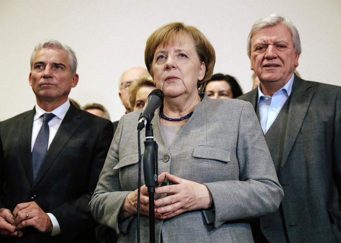 German Chancellor and leader of the German Christian Democrats (,German Chancellor and leader of the German Christian Democrats (CDU) Angela Merkel