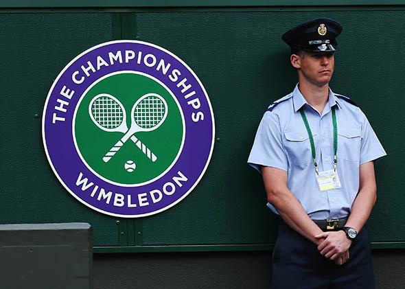 Wimbledon logo at the Wimbledon Lawn Tennis Championships.