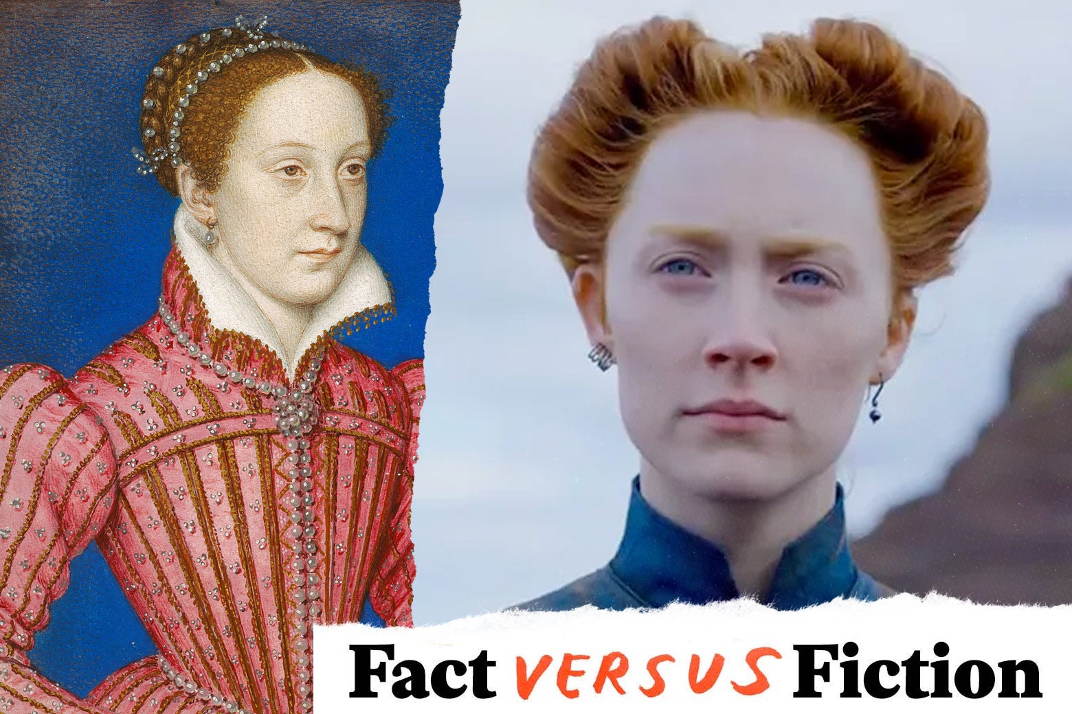 Portrait of Mary, Queen of Scots, and Saoirse Ronan as Mary, Queen of Scots