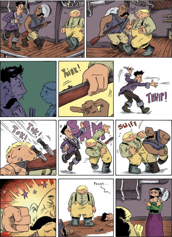 Comic sound effects Comic artists Lee Marrs, Ryan North, and Ben Towle