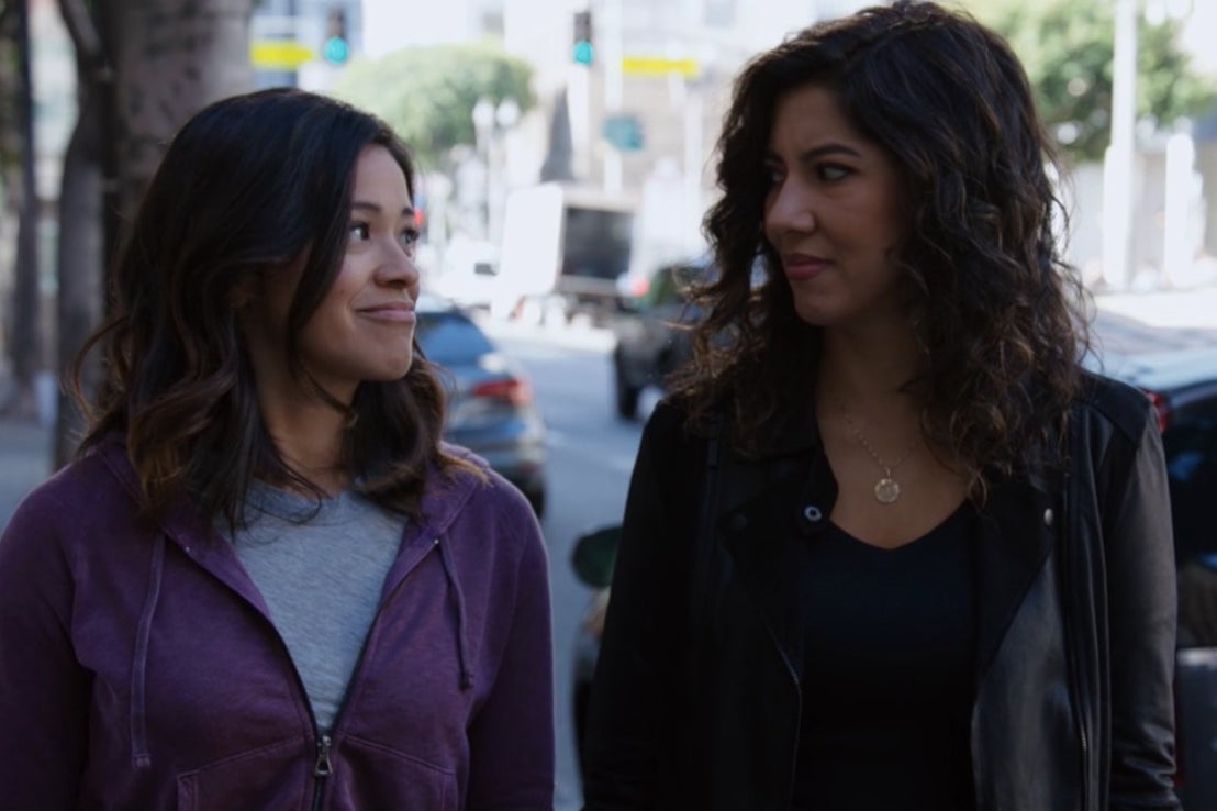 Rodriguez as Alicia and Beatriz as Rosa Diaz in the Season 5 finale of Brooklyn Nine-Nine.