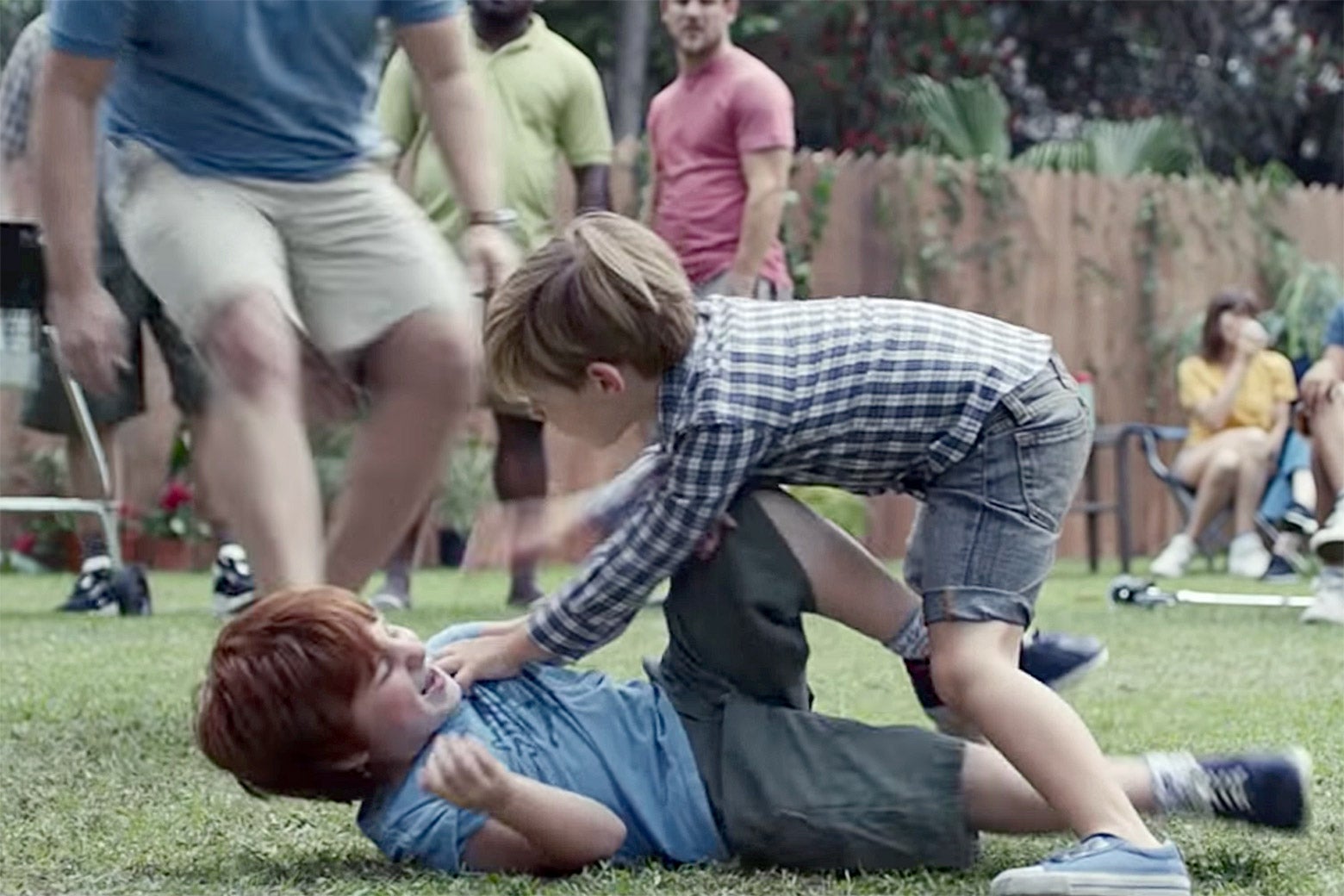 Boys fighting in a Gillette ad